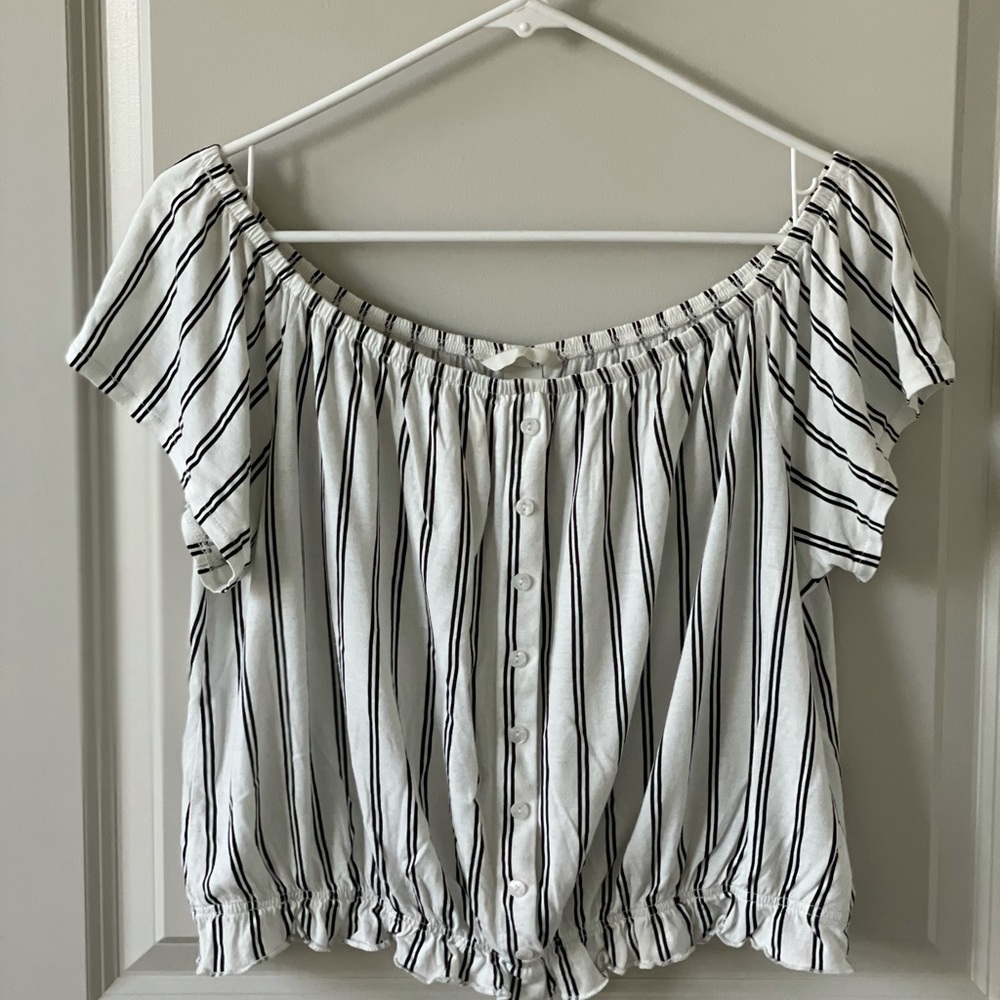 H&M Women’s Striped Off Shoulder Top